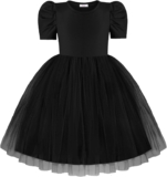Arshiner Toddler Girls Tutu Dresses Party Formal Birthday Summer Puff Short Sleeve Tulle Little Girls Dress