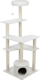 TRIXIE Seli 59″ Cat Tower, 5-Level Sisal & Plush Cat Tree Furniture, Scratching Post, Condo, Dangling Cat Toy, Cream