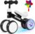 Colorful Lighting Baby Balance Bike Toys for 1 Year Old Boys Girls, 10-24 Months Toddler Balance Bike with Rainbow Pinwheels, 4 Wheels Pre-School First Ride On Toys, Best First Birthday Gifts