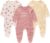 Unisex Baby Boy Girl Footies Rompers Cotton Long Sleeve 3 Pack Infant Jumpsuits 0-12Months Babies’ Outfits