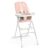 Ingenuity Sun Valley Compact Folding Baby High Chair, Food-Grade Safe Plate, Safety Harness, for Ages 6 Months and Up, Unisex – Pink
