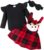 Christmas Baby Girl Outfit Newborn Cute Elk Fly Sleeve Romper Overall Dress Infant Girls Fall Winter Skirt Set