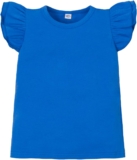 LYSMuch 2-5T Toddler Girls Ruffle Sleeve T Shirt Puff Short Sleeve Basic Tank Top Blouse Plain Solid Kids Casual Clothes