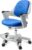 Kids Desk Chair Ergonomic Design with Footrest, Height Adjustable Seat, Comfy Study Cushion Computer Task Chair, Smooth Rolling Wheels for Student and Children, Ocean Blue
