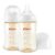 Pigeon PPSU Nursing Baby Bottle Wide Neck, Anti-Colic, Streamlined Body, Natural Feel, Easy to Clean, 8.1 Oz(Pack of 2), Includes 2pcs M Nipples (3m+)