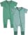 Teach Leanbh Baby Boys Girls 2-Pack Romper Jumpsuits Cotton 2 Way Zipper Short Sleeve Footless Sleep and Play 3-24 Months