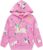 Popshion Toddler Girls Fleece Jackets Cotton Unicorn Hoodie Sweatshirt Fall Winter Zipper Coat Warm Hooded Sweater 2t-7t