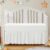 SiinvdaBZX 2-Piece Set Ruffled Crib Skirt & Microfiber Fitted Crib Sheet, Fit for Baby Standard Crib & Nursery Toddler Bedding, Ivory White 52″x28″ + Adjustable Elastic 14″ Drop
