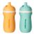 Tommee Tippee Insulated Sporty Bottle, 9oz, No Spill Toddler Water Bottle For 12 months +, Two-Piece Valve Helps Stop Spills, Pack of 2, Light Blue and Orange