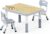 Brelley Kids Table and 2 Chairs Set, Height Adjustable Toddler Table and Chair Set, Graffiti Desktop, Classroom/Daycare/Home, Children Multi-Activity Table for Ages 2-8