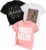 Toddler Basic T-Shirt – Letter and Lightning Print Short Sleeve Sets – Girl Summer Short Sleeve 3 Pack Top (3-7T)