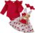Baby Girl Valentines Outfit Long Sleeve Romper Love Heart Tulle Suspender Skirt Baby Valentines Dress+Headband