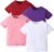 OPAWO Unisex Infant Baby Crew Neck T-Shirt 4 Pack Toddler Short Sleeve Solid Color Tees Shirts for Boys Girls 6 Months-5T
