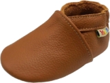 YALION Soft Leather Baby Shoes Moccasins Slip-on Boys Girls Slippers with Elastic Ankle, Anti-Slip First Walking Crib Shoes for Infant Toddlers