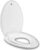 Elongated Toilet Seat Built-In Potty Training Seat, Soft Quiet Close Non-Slip Seat, Easy to Install & Clean,Magnetic Kids Seat and Cover for Elongated Oval Toilets,White