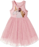 VIKITA Toddler Girls Dresses Summer Sleeveless Polyester Tutu Dresses for Girls 3-12 Years