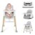 3 in 1 High Chairs for Babies and Toddlers, Convertible High Chair, High Chair with Foot Rest and Double Tray, Easy to Clean, Compact and Versatile, Perfect for Growing Kids, Gray