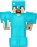 Heroes of Goo Jit Zu Minecraft Stretchy Characters, Steve with Diamond Armor & Sword, Super Squishy Goo Filling with Hidden Diamond Piece Inside, Stretch Him Up to 3 Times His Size – Sensory Toys