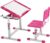 PayLessHere Kids Desk and Chair Set,Height Adjustable Study Desk for Kids with Pull Out Drawer Storage,Multi-function Study Desk and Chair for Writing, Reading and Drawing (Pink)