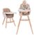 3-in-1 Convertible Wooden High Chair, High Chairs for Babies and Toddlers, Baby High Chair with Adjustable Legs & Dishwasher Safe Tray, Made of Sleek Hardwood & Premium Leatherette, Brown Color