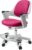 Kids Desk Chair, Ergonomic Design Desk Chair with Footrest, Height Adjustable Seat, Comfy Comfortable Cushion Computer Task Chair, Smooth Rolling Wheels for Student and Children, Rosie Pink