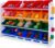 UNiPLAY Toy Organizer with 20 Removable Storage Bins, Multi-Bin Organizer for Books, Building Blocks, School Materials, Toys with Baseplate Board Frame (Primary)