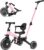XJD Toddler Bike, 6 in 1 Folding Toddler Tricycle for 1-4 Year Old with Push Handle, Balance Bike with Removable Pedal,Backrest, Adjustable Seat Height and Handle, First Birthday Gifts (Pink)