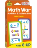 School Zone – Math War Addition & Subtraction Game Cards – Ages 6 and Up, Kindergarten, 1st Grade, 2nd Grade, Math Games, Numbers, Addition & Subtraction Facts, Early Math, and More