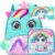 UFNDC Unicorn Backpack with Lunch Box for Girls,3pcs Toddler Sequin Preschool Bookbag,Cute Kindergarten School Bag