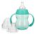 Nuby 3 in 1 Baby Bottle to Training Sippy Cup – 8 Oz Toddler Cups Spill Proof with Soft Spout, Nipple & Removeable Grip Handles – BPA Free & Dishwasher Safe (Teal)