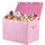 Large Toy Storage Box Chest for Girls Kids, Sturdy Toy Box Bin Organizer Baskets with Lid for Living Room, Nursery, Closet, Bedroom, Playroom 25″x13″ x16″ (Pink)