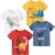 Boys’ 4-Pack Excavator Short Sleeve Crewneck T-Shirts Top Tee Size 2-7 Years Toddler Boys’ Value Pack Cotton T-Shirt