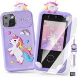 Kids Smart Phone Toys for Girls,Unicorn Gift Toys for Girls Ages 3-9 Christmas Birthday Gifts Mini Smart Phone Toys With 2.8″ Touchscreen 16 Learning Games Dual Camera Music Player, 8G SD Card