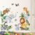 decalmile Jungle Animals Wall Decals Safari Elephant Lion Giraffe Door Wall Stickers Baby Nursery Kids Room Toddler Room Wall Decor