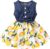 Kucnuzki Toddler Girl Outfits Baby Sunflower Princess Dresses Denim Summer Sleeveless Clothes Jean Tutu Skirts for Girls