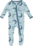KicKee Welcome Home Zipper Footie – Viscose from Bamboo Baby Pajamas – One-Piece Sleepwear with Anti-Slip Feet & Zip Guard