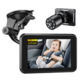 Itomoro Baby Car Camera, 4.3″ HD Night Vision Car Baby Monitor with Camera, Safety Seat Baby Car Mirror for Rear Facing 5 Mins Easy Installation ACZ401