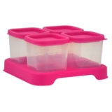green sprouts Fresh Baby Food Unbreakable Cubes (4oz/4pk) | Store, carry, & serve homemade baby food | Lid provides leak-proof seal, Made from safer plastic, Embossed with measurements