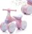 Baby Toddler Balance Bike with Bubble Machine for 1 Year Old Children,4 Wheels Kids Balance Bike w/Bubble Maker,Kids Ride on Toys w/Music,Headlight for Ages 12-36 Months Boys Girls (Light Pink)