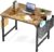 Sweetcrispy Computer Small Office Desk 32 Inch Student Kids Study Writing Work with Headphone Hooks & Storage Bag Modern Simple PC Home Bedroom Table – Rustic Brown