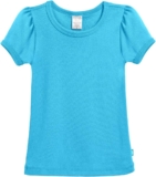 Made in USA Little Girls Baby Rib Cotton Short Sleeve Puff Fashion Shirt Tee Tshirt Blouse