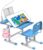 BELANITAS Kids Desk and Chair Set, Height Adjustable Kids School Desk for Kids, 40 Degree Tiltable Kids Study Desk with 3 Mode Light, Child Desk for Go Back School Gift, Blue