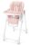 Convertible High Chairs for Babies and Toddlers, Foldable High Chair with Adjustable Backrest, Footrest and Tray, Baby Dinning High Chair with Lockable Wheels, Star Pink