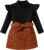 Fernvia Toddler Baby Girl Fall Winter Skirt Set Turtleneck Ribbed Long Sleeve T-Shirt Top & Plaid Skirts Dress 2Pcs Outfits