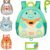 BabbleRoo Toddler Backpack, Kids Backpack – Light & Comfortable, Water Resistant Neoprene, Backpack Leash for Toddlers 1-3, Reflective Strips for Visibility, Animal Backpack, Donnie the Dino
