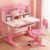 Desk for Kids, Kids Desk Height Adjustable, Kids Desk and Chair Set, Kids Study Table and Chair Set with Widened Desktop, Desk for Girls with Storage Drawer, Ergonomic School Desk for Kids