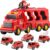 TEMI Toddler Truck Boy Toys for Kids 3-5 Years – 7 Pack Friction Powered Vehicle Car Toy for Toddlers 1-3, Carrier Truck Toys for 3 4 5 6 Years Old Boys Girl, Christmas Birthday Gifts for Age 3-9