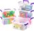 IRIS USA 5.4 Qt. Plastic Storage Bins with Lids, 6 Pack, Small Deep Containers with Latch Buckles and Portable Handle, Craft and Art Supply Storage Organizer, Stackable Storage Container, Clear/Violet