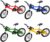 Novelty Place Mini Finger Bike – Miniature Fidget Bicycle Toy Game Set for Kids and Adults – Metal Bike Model Collections Decoration – 4 Colors (4 Pack)