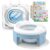 MCGMITT Potty Training Toilet Seat for Toddlers Boys Girls, Portable Baby Toilet Folding Kids Potty Chair Cover with Splash Guard for Travel, Including 3 Non-Slip Feet and Storage Bag (Blue)
